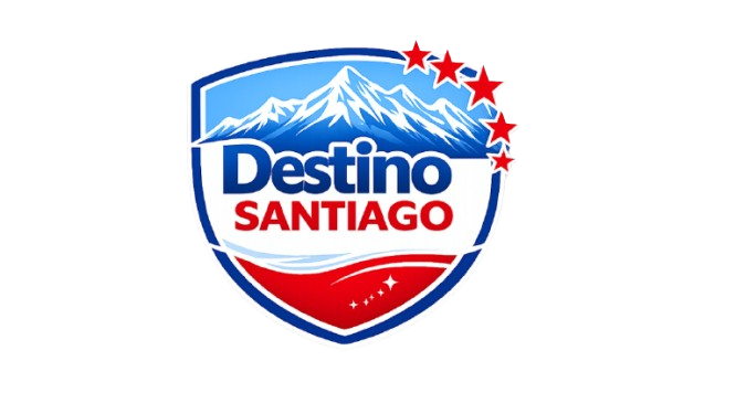 Logotipo oficial da agência Destino Santiago, especializada em passeios e roteiros de turismo no Chile.