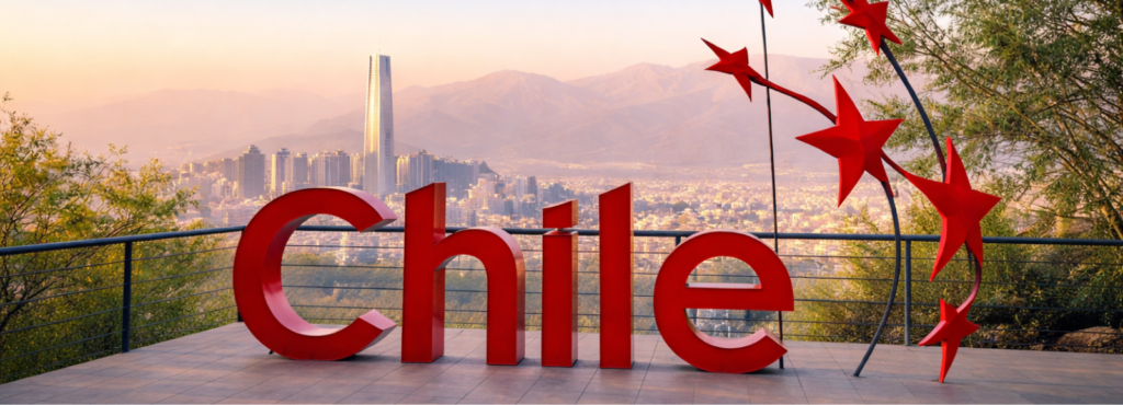 alt="Pacotes de viagem para o Chile com vista de Santiago e da Cordilheira dos Andes"